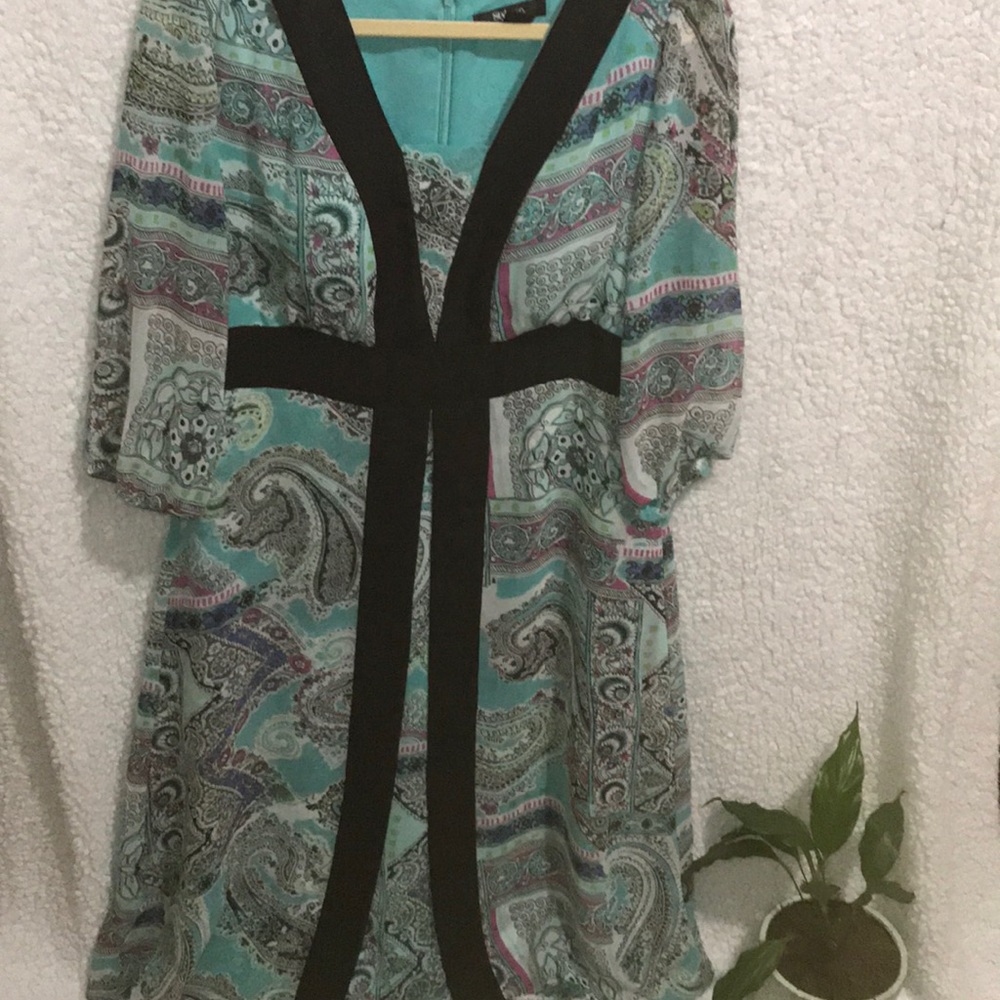 HP 🦋 Turquoise Paisley Print Prairie Dress